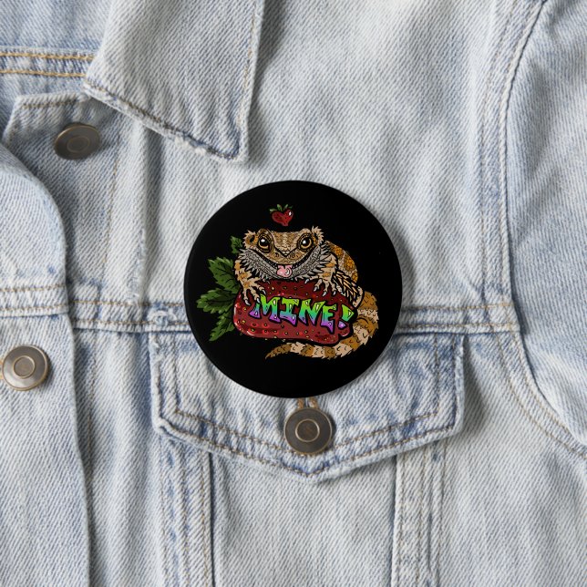 Jordgubben Beardie Dragon "MINE"! Knapp (In Situ)