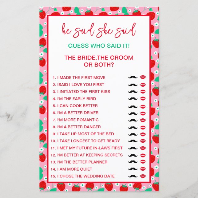 Jordgubben Bride eller Groom Gissa vem som sa att  (Framsida)