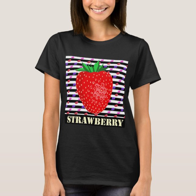 Jordgubben Retro Rand T Shirt (Framsida)