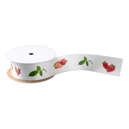 Jordgubben Temaparty Mönster Gift Satin Ribbon