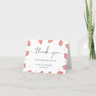 Jordgubben Watercolor Berry Sweet tackkort