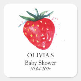 Jordgubbens födelsedag Tack för Märkrn Gift Fyrkantigt Klistermärke