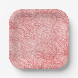 Jordgubbens Födelsedagsfest Pappra Tallrikar