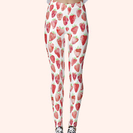 Jordgubbens vattenfärg leggings