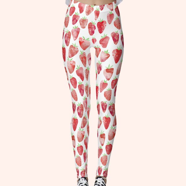 Jordgubbens vattenfärg leggings (Skapare uppladdad)