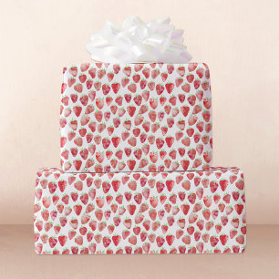 Jordgubbens vattenfärg presentpapper