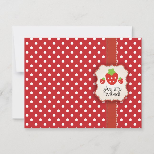 Jordgubbepartyinbjudan Inbjudningar (Framsida)