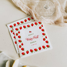 Jordgubberry Berry First Födelsedagsfest inbjudan