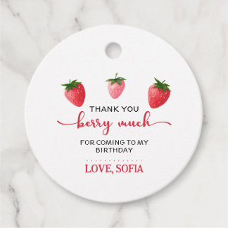 Jordgubberry Berry Första födelsedag Gåvor Etiketter