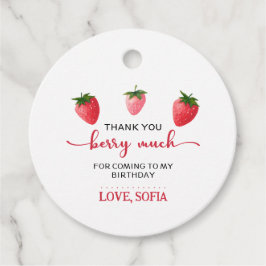 Jordgubberry Berry Första födelsedag Gåvor Etiketter
