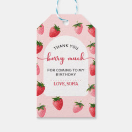 Jordgubberry Berry Första födelsedag Presentetikett