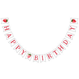 Jordgubberry Berry Första födelsedag Vimplar