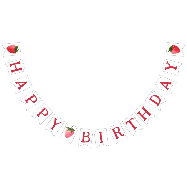 Jordgubberry Berry Första födelsedag Vimplar (Alla)