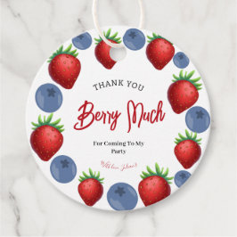 Jordgubberry Blueberry Girl Birthday Tack Gåvor Etiketter