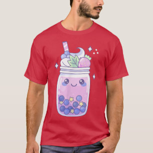Jordgubberry Bubble Mjölk Tea Boba Cute Kawaii Aes T Shirt