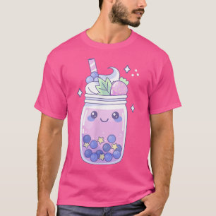 Jordgubberry Bubble Mjölk Tea Boba Cute Kawaii Aes T Shirt