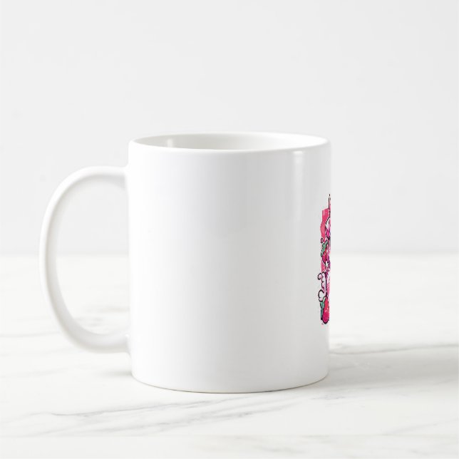 Jordgubberry Cow Kawaii Anime Strawberry Mjölk _2_ Kaffemugg (Vänster)