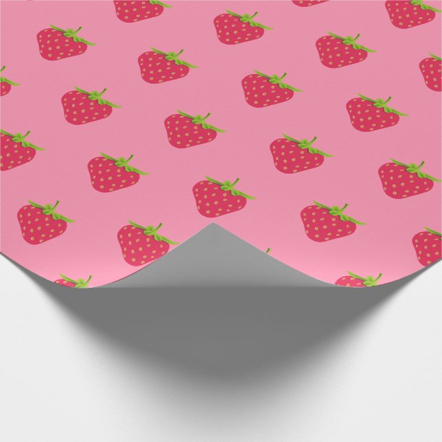 Jordgubberry Kawaii Aesthetic Tropical Berry Fruit Presentpapper (Hörn)