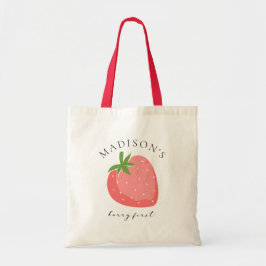 Jordgubberry Kids Tote Bag Berry Första födelsedag Tygkasse