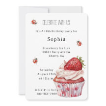 Jordgubberry Muffin Cake Ladybugs Birthday