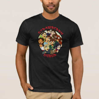 Jordgubbesirap Chibi cirklar mörka skjortor T-shirt