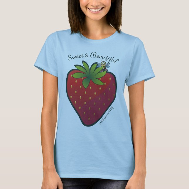 JordgubbeT-tröjablått Tee Shirt (Framsida)