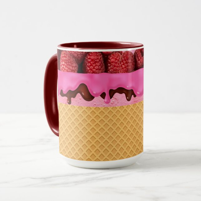 Jordgubbglass med strut mugg (Framsida vänster)
