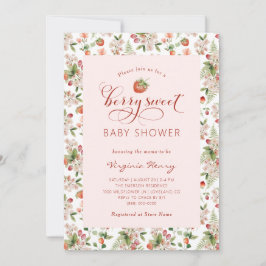 Jordgubbs Baby Shower Inbjudan