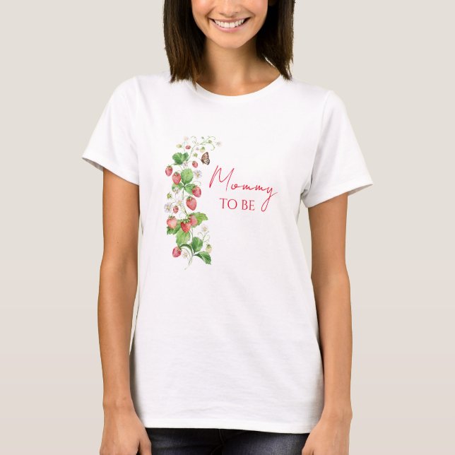 Jordgubbs-Baby Shower T Shirt (Framsida)