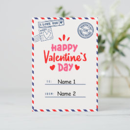 Jordgubbs Barn Valentinsdag Anteckningskort