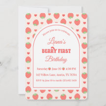Jordgubbs Berry Flickas 1-års födelsedagsfest