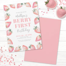 Jordgubbs Berry Första 1:a Födelsedagsfest