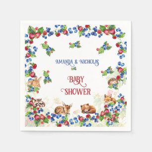 Jordgubbs Blåbärs Baby Shower Pappersservett