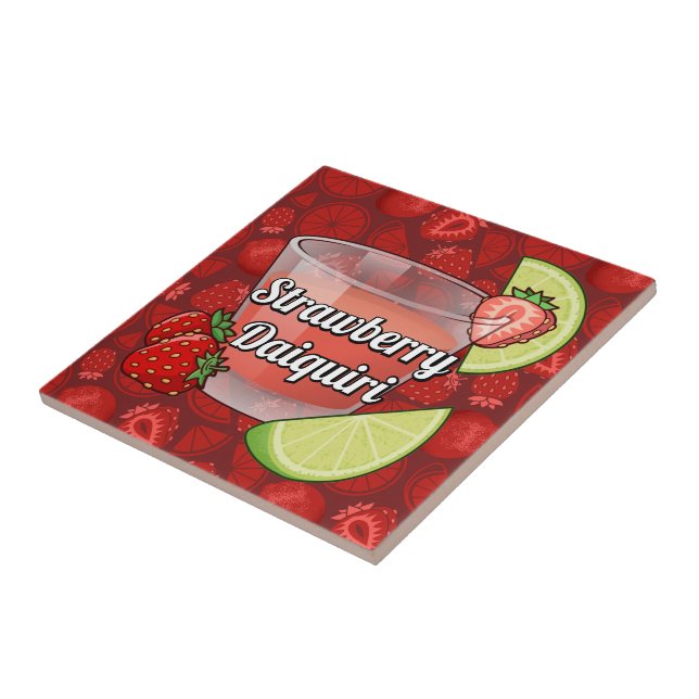 Jordgubbs Daiquiri Cocktail Kakelplatta (Sidan)