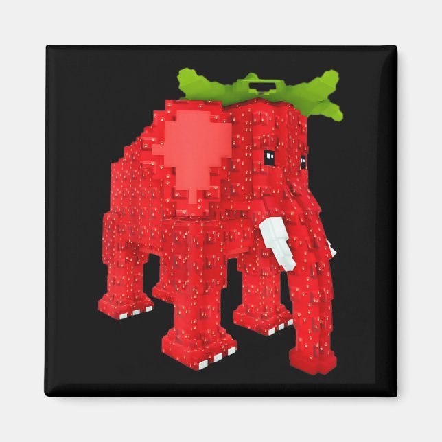 Jordgubbs Elefant  Magnet (Framsidan)