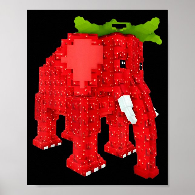 Jordgubbs Elefant  Poster (Framsidan)