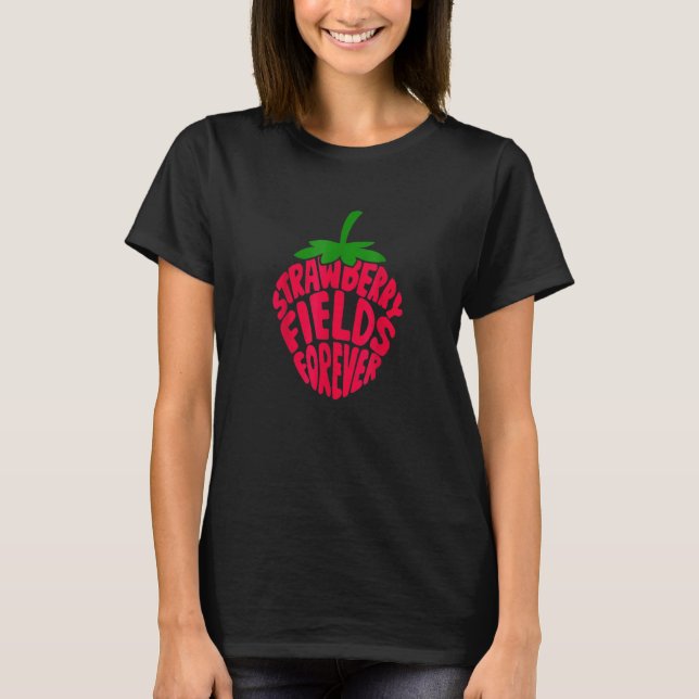Jordgubbs Forever Fält Söt T Shirt (Framsida)