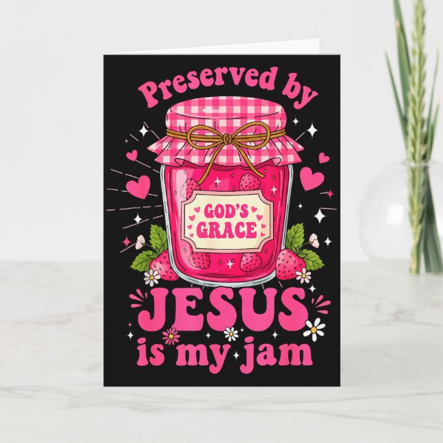 Jordgubbs Jesus Är Min Sylt Och Här För Att Sprida Kort (Framsida)