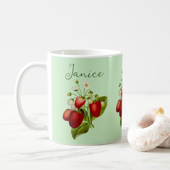 Jordgubbs kaffemugg (Med munk)