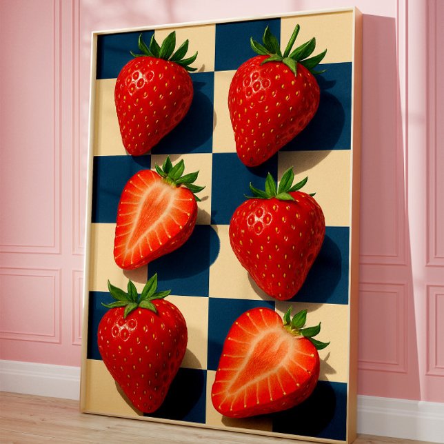 Jordgubbs konst, Fruktigt mod Poster (Strawberry art)
