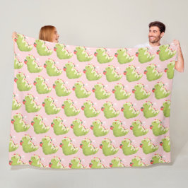 Jordgubbs Matcha Dinosaur Fleecefilt