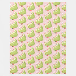 Jordgubbs Matcha Dinosaur Fleecefilt
