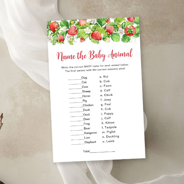 Jordgubbs Namnge Bebis Djur Lek (Skapare uppladdad)