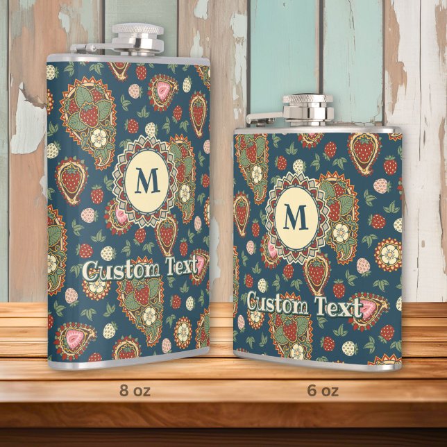 Jordgubbs Paisley Mönster Flask Fickplunta (Skapare uppladdad)