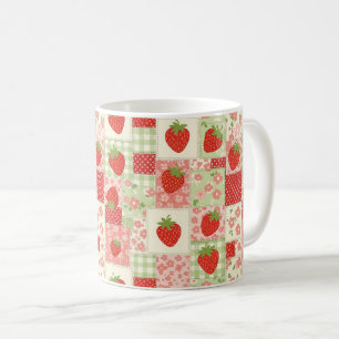Jordgubbs Patchwork Picknick (4) Kaffemugg