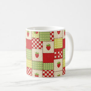 Jordgubbs Patchwork Picknick (5) Kaffemugg
