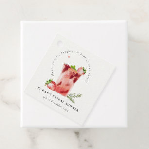 Jordgubbs Rosa Margarita Cocktail Bröllopsdusch Gåvor Etiketter