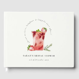 Jordgubbs rosa Margarita Cocktail Bröllopsfest Gästböcker