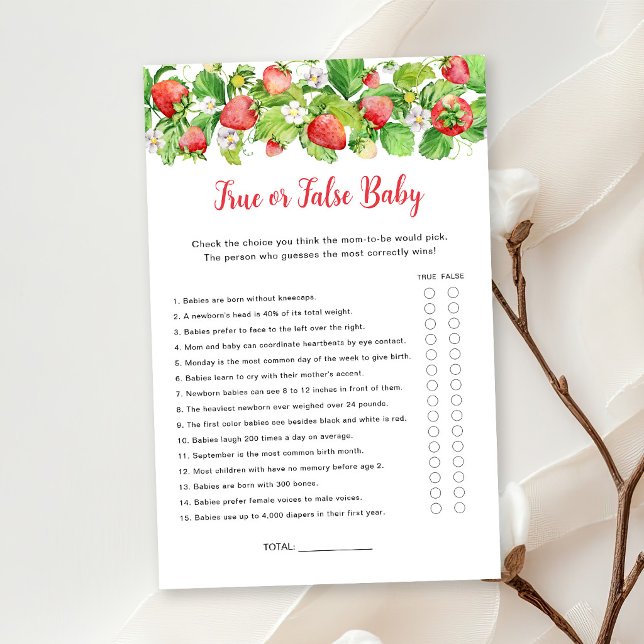 Jordgubbs Sant eller falskt Baby Shower-spel (Skapare uppladdad)