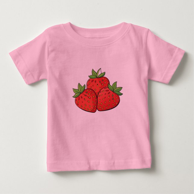 Jordgubbs t-shirt för småbarn  (Framsida)